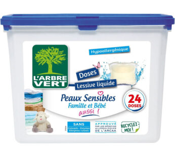 L&rsquo;ARBRE VERT – Lessive capsules pour peaux sensibles 24 capsules