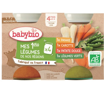 BABYBIO – Panais, carotte, patate douce, légumes verts 520 g