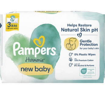 PAMPERS – Harmonie New Baby Lingettes nettoyantes à l&rsquo;eau 3×46 lingettes