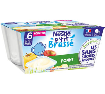 NESTLE P&rsquo;tit Brassé – Dessert à la pomme 4 x 90 g