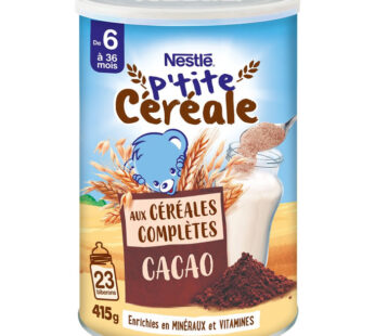 NESTLE P&rsquo;tite Céréale – Céréales en poudre complète au cacao 415 g