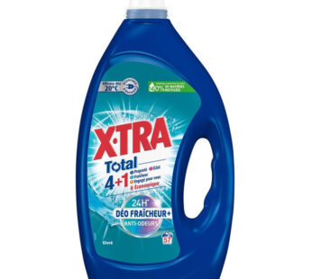 X-TRA Total Lessive liquide 4en1 anti odeurs Grand Format 57 lavages