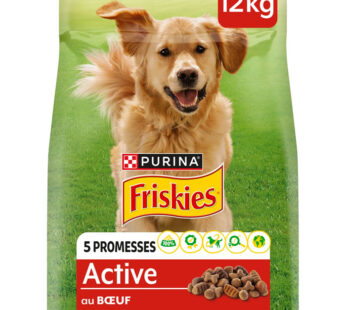 PURINA Friskies – Croquettes pour chien adulte au bœuf (12 kg)