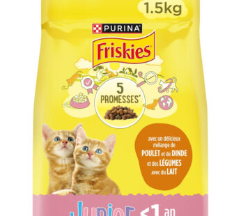 PURINA Friskies Croquettes pour chatons au poulet, dinde et légumes