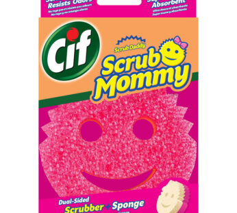 CIF Scrub Mommy Éponge multi-usages smiley avec tampon à récurer 1 éponge