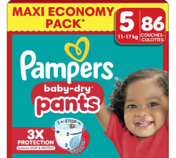 PAMPERS Baby-Dry Pants – Couches-culottes taille 5 (11-17 kg) 86 culottes