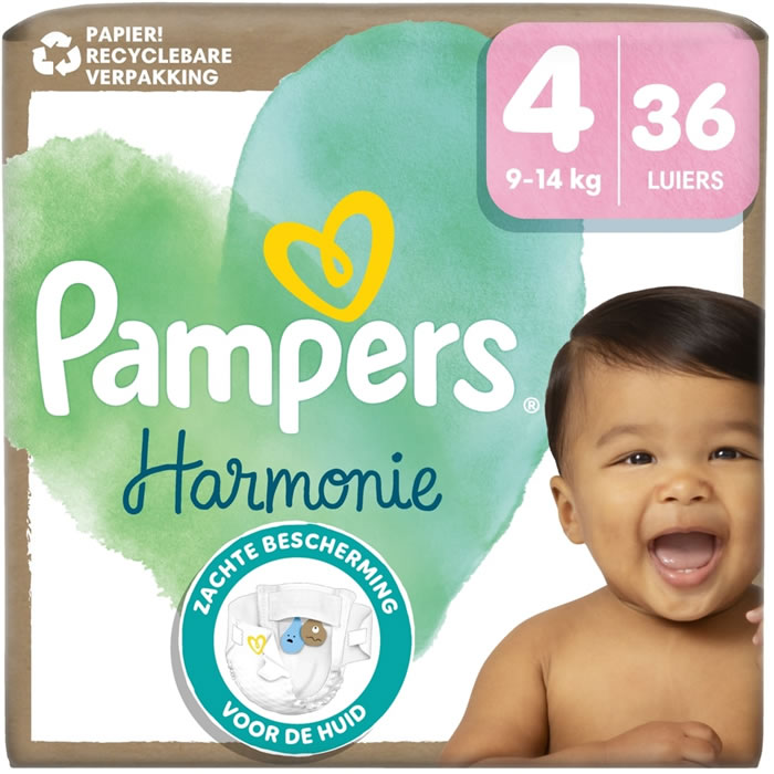 PAMPERS - Harmonie Couches taille 4 (9-14 kg) 36 couches