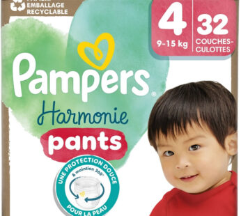 PAMPERS Harmonie Pants – Couches-culottes taille 4 (9-15 kg) 32 culottes