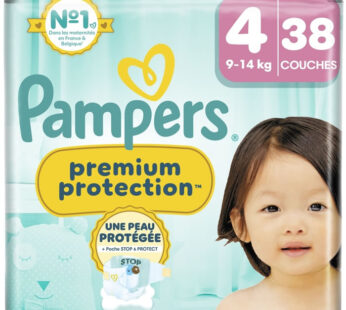 PAMPERS – Premium Protection Taille 4 (9-14 kg) 38 couches