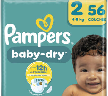 PAMPERS – Baby-Dry Taille 2 (4-8 kg) 56 couches