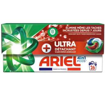 ARIEL 4 en 1 Pods Lessive capsule ultra détachant Petit Format 26 lavages