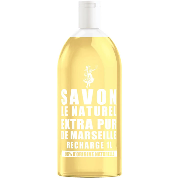 LE NATUREL - Recharge gel lavant mains au savon de marseille miel lavande 1 L