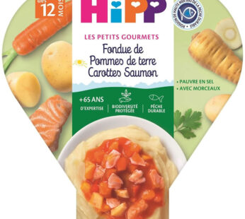 HIPP – Fondue de pommes de terre, légumes et saumon 230 g