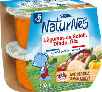 NESTLE Naturnes – Légumes du soleil, dinde et riz dès 6 mois 2 x 190 g