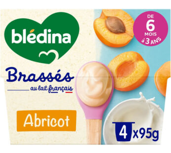 BLEDINA Les Brassés – Dessert à l&rsquo;abricot 4 x 95 g