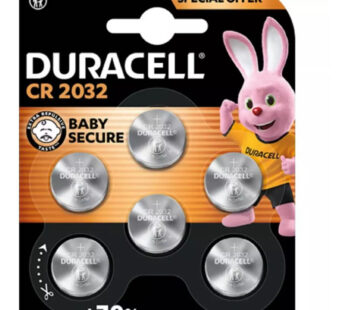 DURACELL Piles boutons lithium – type CR 2032 (x6)