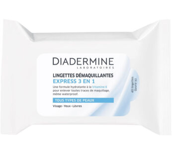DIADERMINE – Lingettes démaquillantes waterproof yeux et visage 40 lingettes