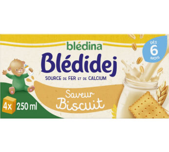BLEDINA – Blédidej Céréales lactées saveur biscuit dès 6 mois 4 x 250 ml