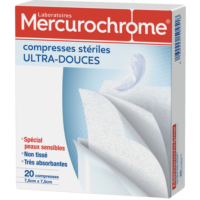 MERCUROCHROME Compresses ultra-douces stériles x20
