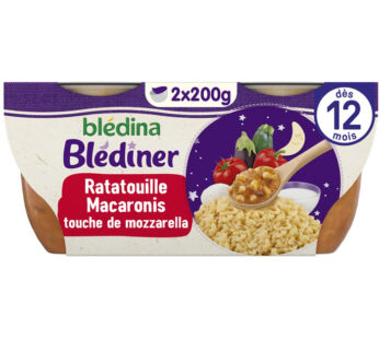 BLEDINA Blédîner – Ratatouille, petits macaroni et lait 2 x 200 g