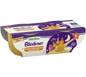 BLEDINA Blédîner – Carotte, patate douce, semoule et lait 2×200 g