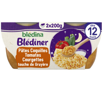 BLEDINA Blédîner – Pâtes, tomates, courgettes et lait 2 x 200 g