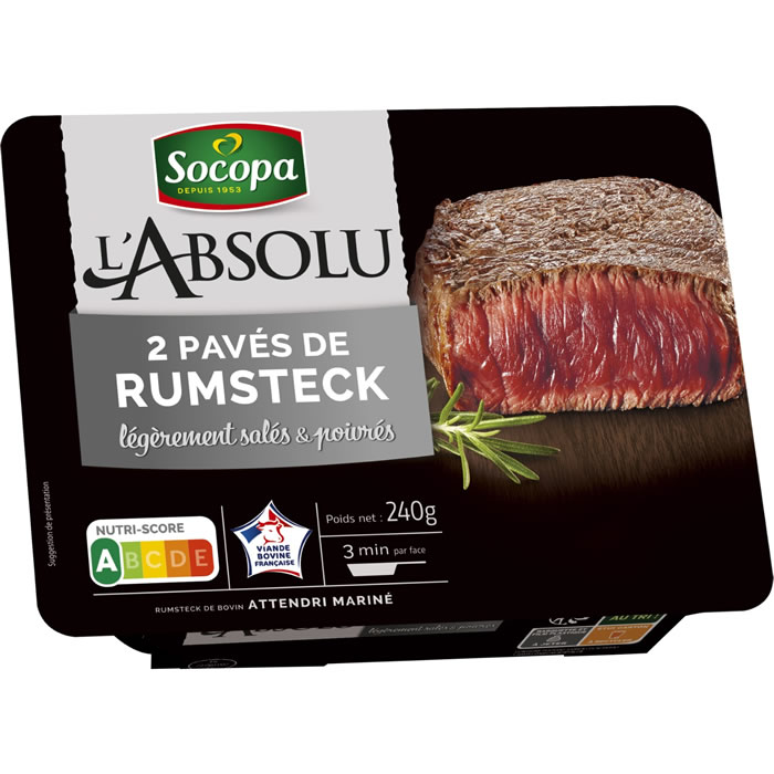 SOCOPA L'Absolu - Pavés de rumstecks natures 2 x 120 g