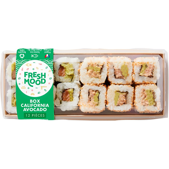 Plateau de sushis california au saumon, avocat et thon - FRESHMOOD