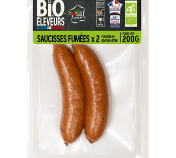 BONJOUR CAMPAGNE – Saucisses fumées au bois de hêtre bio (200 g)
