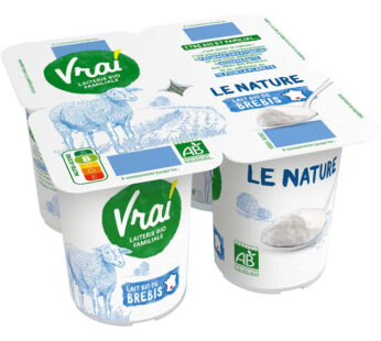 VRAI – Yaourts nature au lait de brebis 4 x 120 g
