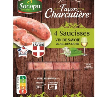 SOCOPA – Saucisses au vin de Savoie et à l&rsquo;ail des ours 4 x 80 g