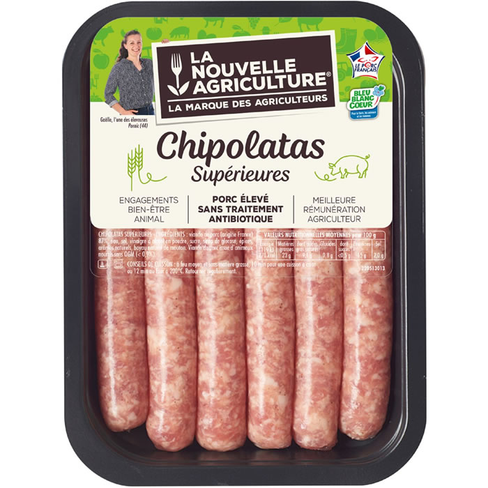 LA NOUVELLE AGRICULTURE - Chipolatas nature 330 g