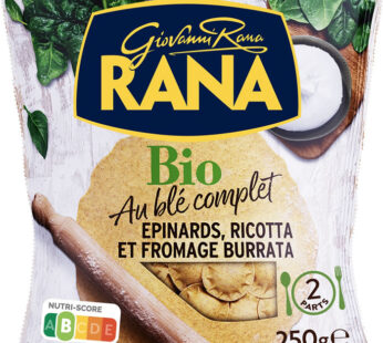 GIOVANNI RANA – Raviolis au épinard, ricotta et fromage burrata bio 250g