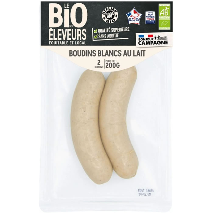 LE BIO DES ELEVEURS Boudins blancs au lait bio