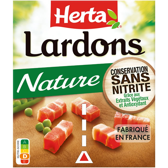 HERTA - Lardons nature sans nitrite (2 x 75 g)