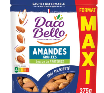 DACO BELLO – Amandes décortiquées grillées sans sel ajouté 375 g