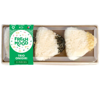 FRESHMOOD – Onigiri au saumon teriyaki, saumon yuzu et thon épicé 3 pièces