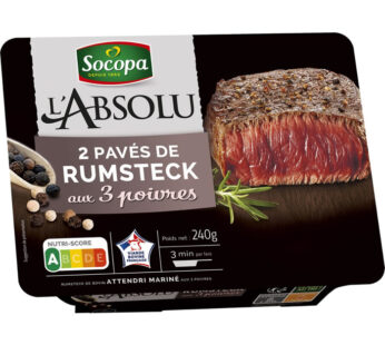 SOCOPA L&rsquo;Absolu – Pavés de rumstecks marinés aux poivres 2 x 120 g