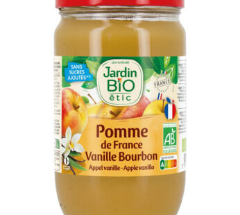 JARDIN BIO Étic – Dessert pomme vanille bourbon sans sucres ajoutés bio 680 g