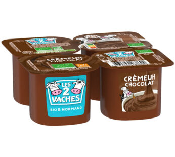 Les 2 Vaches – Crème dessert au chocolat bio 4x95g