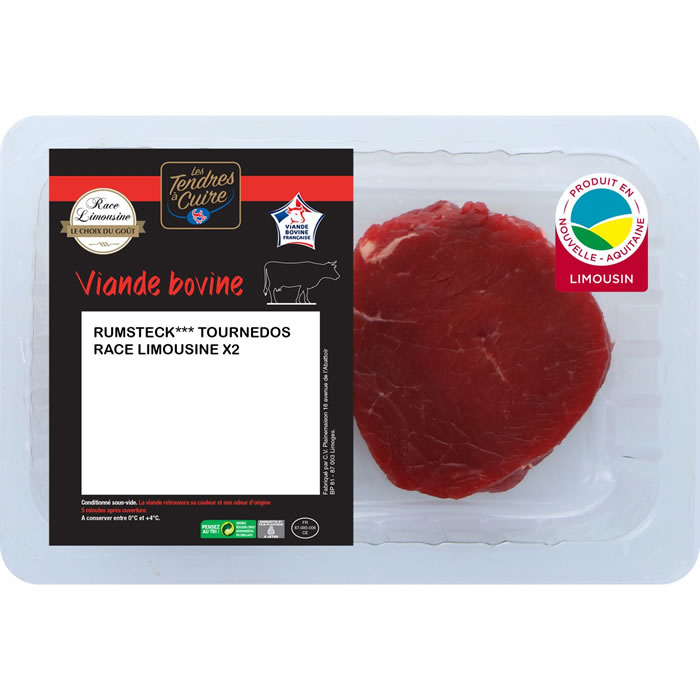 LES TENDRES À CUIRE - Rumsteck façon tournedos Race Limousine 2 x 140 g